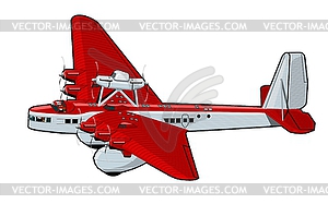 Cartoon Retro Airplane - vector image