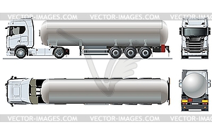 Realistic tanker truck template - royalty-free vector clipart