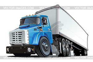 Cartoon semi truck - vector clip art