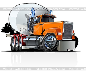 Cartoon Mixer Truck - vector image