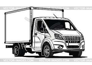 Truck outline template - vector clipart / vector image