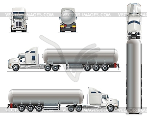 Realistic tanker truck template - vector clipart