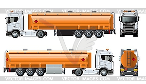 Realistic tanker truck template - vector clipart