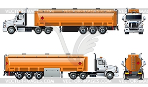 Realistic tanker truck template - vector image