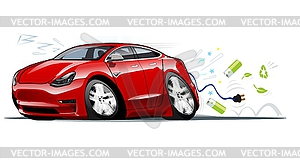 Cartoon electric car - vector clipart