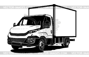 Truck outline template - vector image