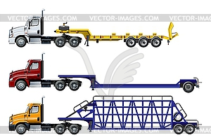 Semi trucks set - vector image