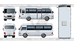 Urban passenger mini-bus mock-up - vector clip art