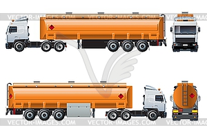 Realistic tanker truck template - vector clip art