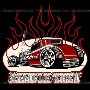 Cartoon retro hot rod - vector image