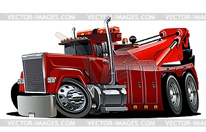 Cartoon big rig tow truck - vector clip art