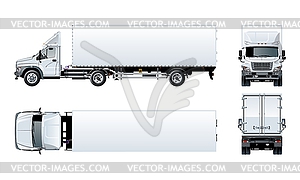 Semi truck template - vector clipart