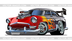 Cartoon retro hot rod - vector clip art