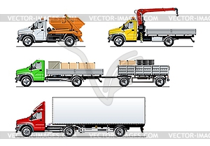 Spec trucks set - vector image