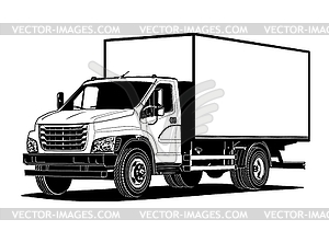 Truck outline template - vector clipart