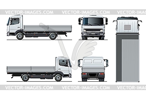 Flatbed truck template - vector image