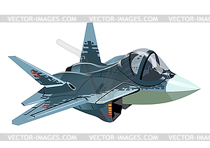 Cartoon Military Stealth Jet Fighter Plane - vector clip art
