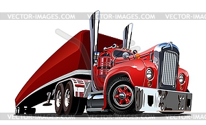 Cartoon retro semi truck - vector image