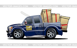 Cartoon delivery or cargo pickup truck - vector clipart / vector image