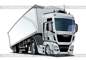 Cartoon cargo semi truck - vector image