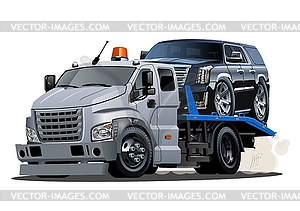 Cartoon tow truck - color vector clipart