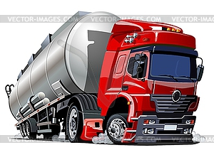 Cartoon semi tanker truck - vector clip art