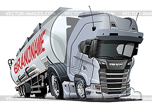 Cartoon semi tanker truck - vector EPS clipart