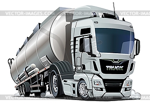 Cartoon semi tanker truck - vector image