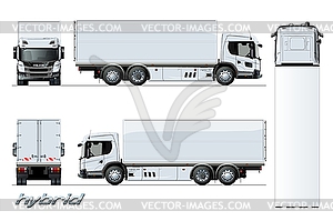 Cargo truck generation hybrid engine template - vector image