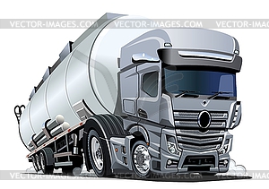 Cartoon semi tanker truck - vector clip art