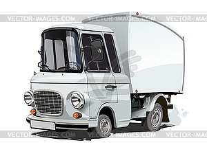 Cartoon retro delivery or cargo truck - vector clipart