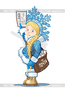 Snow Maiden-Postman Snegurochka - vector image