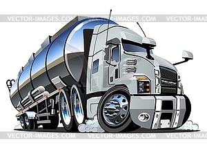Cartoon semi tanker truck - vector clipart