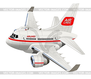 Мультяшный Гражданский самолет - изображение в векторе