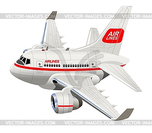 Cartoon Civilian Airplane - vector image