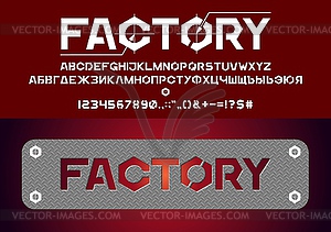 Factory style brutal font - vector clip art