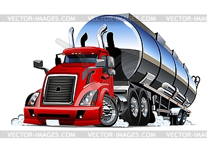 Cartoon semi tanker truck - vector clipart