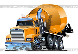 Cartoon Concrete Mixer Truck - vector clipart