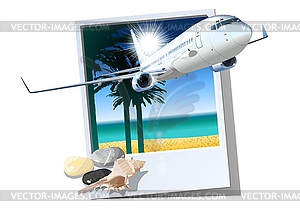 Commercial passenger airplane - vector image