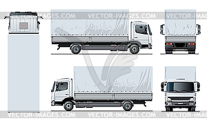 Awning flatbed truck template - vector image