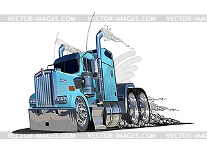 Cartoon semi truck - vector clipart