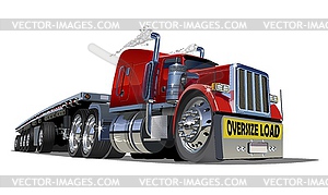 Cartoon oversize load transporter - vector clipart