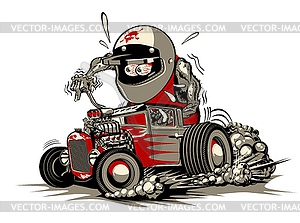 Cartoon retro rat rod - vector clipart