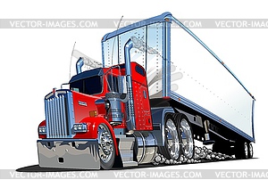 Мультяшный грузовой полуприцеп - стоковое векторное изображение