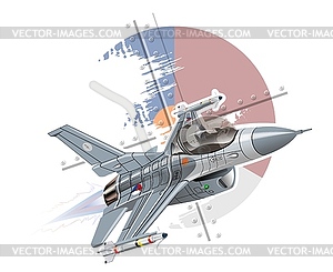 Cartoon Military Jet Fighter Plane - vector clip art