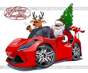 Christmas Greeting Card with Christmas lettering - vector clipart