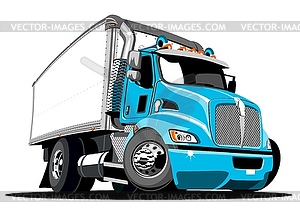 Мультяшная доставка или грузовой автомобиль - векторное графическое изображение