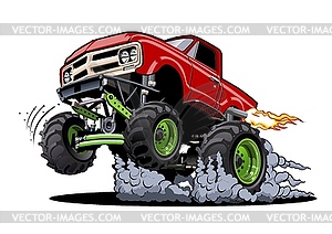 Speedy Cartoon Monster Truck - vector clipart