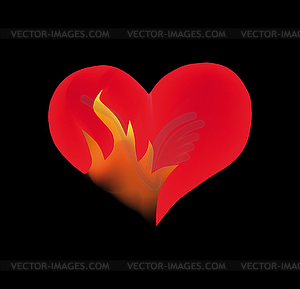 Fire heart - vector image