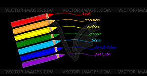 Color pencils of rainbow colors - royalty-free vector image